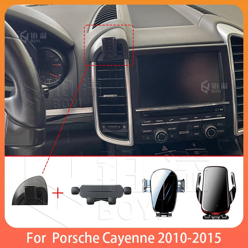 Phone Holde Car For Porsche Cayenne 2010-2015 Mobile Support Special Fixed Bracket Base Wireless Charging Stand Interior CM World