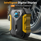 Carsun 150Psi 12V Inflator: Digital Display, Led Light, Smart Tire Pressure, 3m Cord—For Cars, Bikes, Balls CM World