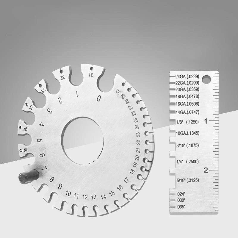 1pcs 0-36 Round AWG SWG Wire Gauge Thickness Ruler Gauge Diameter Stainless Steel Measurer Tool Welding Inspection Wire Gauge CM World