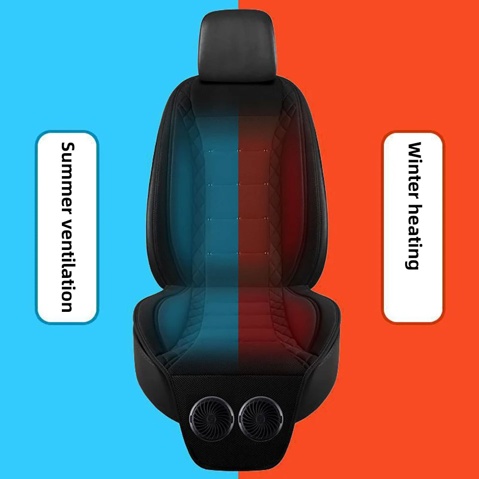 Car Ventilated Seat Cover, Universal Fit Cushion, Cool & Heating 2-in-1,Breathable Comfortable Cool Down Pad for Summer