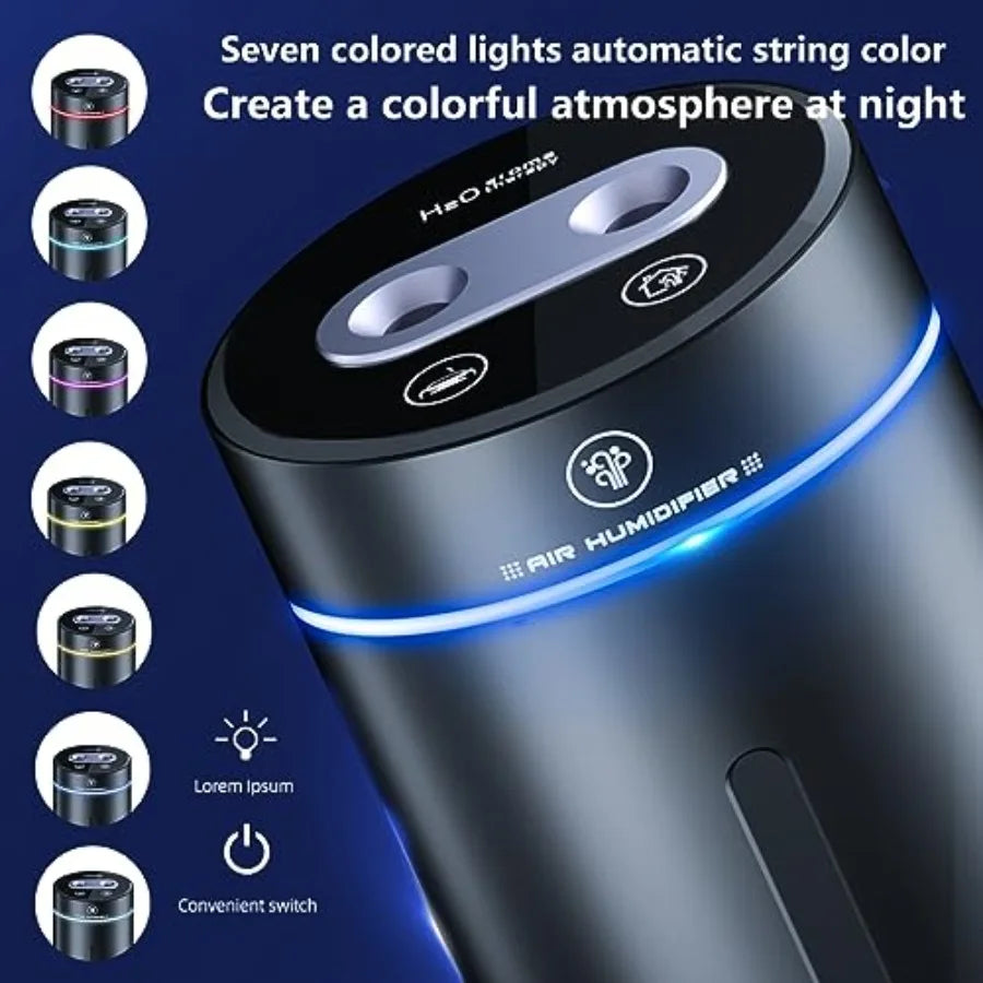Smart Car Air Freshener with Humidifier Purple Essential Oil Diffuser Auto On/Off 3 Mode Adjustable for Car Interior CM World