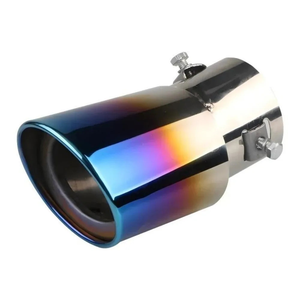 2.5" Stainless Steel Chrome Trim Car Auto Exhaust Muffler Tip Pipe Rear Tail Throat for Most Cars DIY Parts Accessories