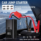 Car Jump Starter with Air Compressor Peak 1500A Auto Battery Booster 150PSI Air Pump Portable Power Bank Tire Inflator