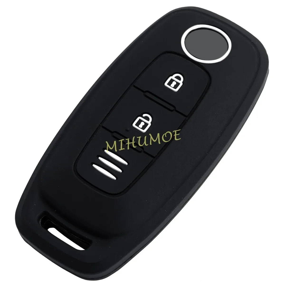 2 Buttons Silicone Car Key Case Cover Chain For Nissan X-Trail Qashqai Pathfinder Kicks Juke Ariya 2023 2024 2025 Matte Black CM World