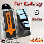 1-2Pcs Auto installation Dust-proof Tempered Glass for Samsung S26 S25 Ultra Edge S24 S23 S22 S21 Plus Privacy Screen Protectors