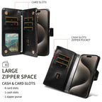 Multi-function Embossed Zipper Phone Case for Iphone 16promax 15 14 13 12 11 7 8 X XS XR PU Leather Flip Wallet Wallet Case