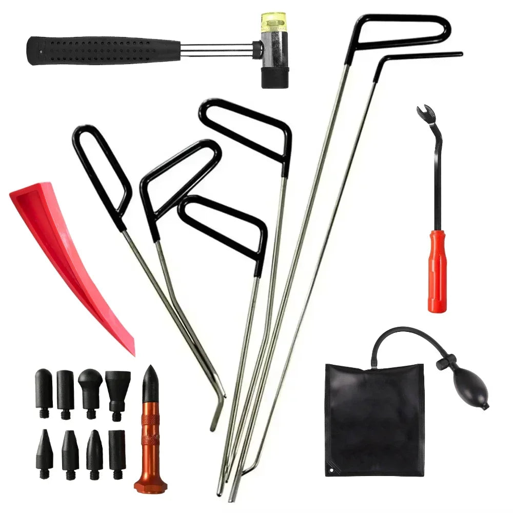 New Car Hook Rods Paintless Dent Repair Hail Remover Hooks Rods Kits Auto Body Dents Stainless Steel Hands Tools