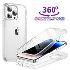 360 Full Body PC+TPU Shockproof Protective Case Cover For iPhone 14 15 16 Pro max 13 12 11 X XS XR 7 8 Plus SE 2020