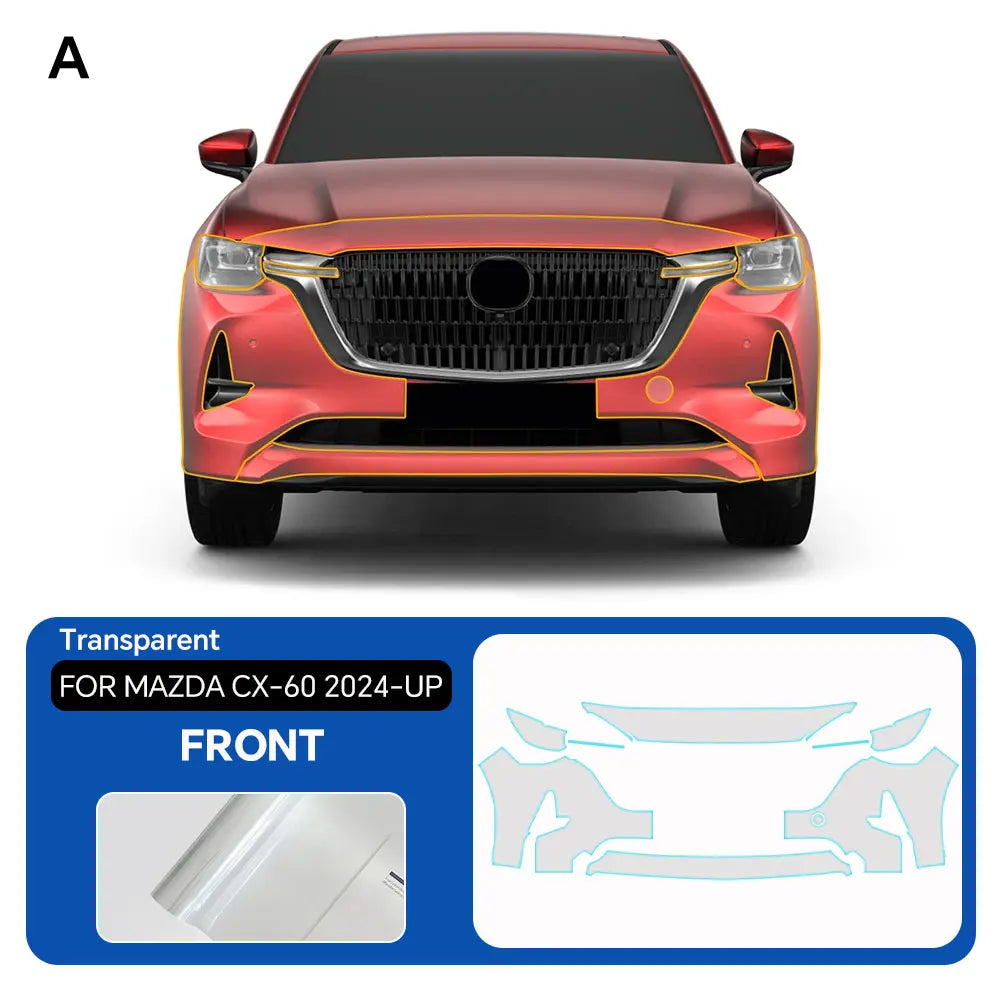 For Mazda CX-60 2024-2025 Clear Paint Protection Vinyl Film Precut Full Car Anti-Scratch UV Protection Invisible Car Wrap Film Car Mobile World