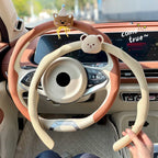 Universal Nappa Leather Car Steering Wheel Cover Breathable Anti-Slip Auto Steering Wheel Cover Protective Interior Accessories