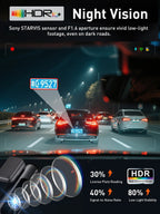 Dash Cam for Cars 4K UHD Recording Front Rear Car Camera HDR Night Vision Recorder Built in Wi-Fi 24H Parking Mode APP Monitor Car Mobile World
