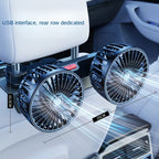 Car Fan  3-speed Car Seat Back Cooling Fan USB Charge Dual Head Fan 360 Degree Rotation Neck Cooler for Summer Car Accessories CM World