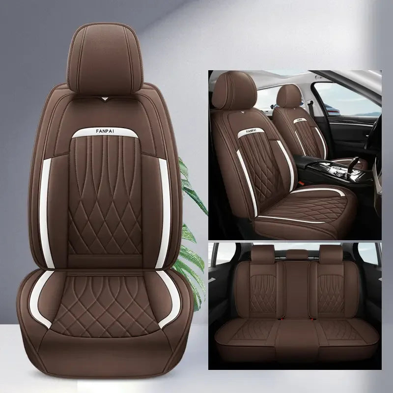 5-Seat Car Seat Cover Full Coverage Car Seat Cushion All-Season Faux  Car Seat Protector Auto Accessories CM World