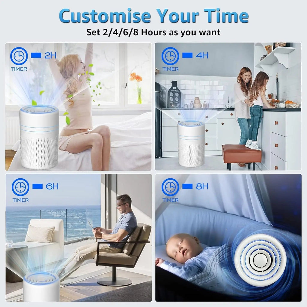 Air Purifiers for Bedroom Home - Portable Mute Small Air Cleaner, Suitable for Car, Bedroom, Office, Desktop Pet Room, Purifier CM World