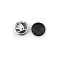 4Pcs 56mm Wheel Center Caps Green and White Aluminum Domed  Sticker Logo Alloy Badge for Skoda