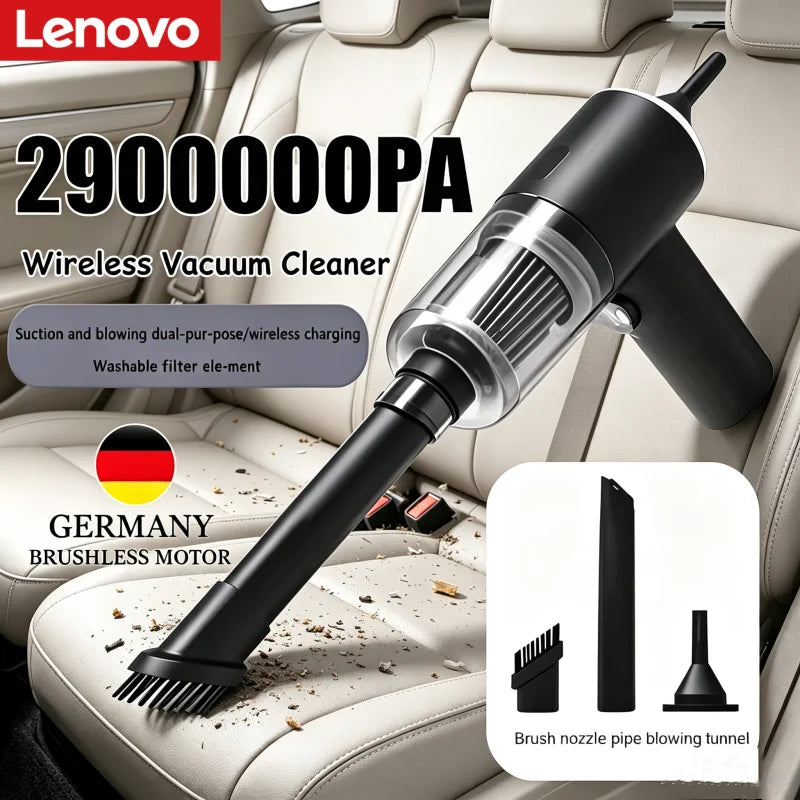 Lenovo 4 In 1 Car Vacuum Cleaner 2900000 Pa Powerful Clean Machine Wireless Blowing Suction Vacuum Cleaner household 2026 New