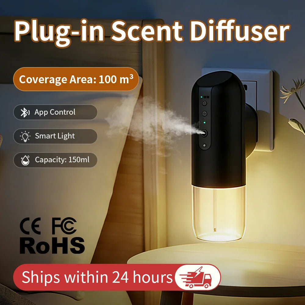 TEABLUM 100m³ Smart Automatic Air Freshener Plug in Diffuser Hotel Scent Diffuser for Home and Toilet 150ml Fragrance Diffuser CM World