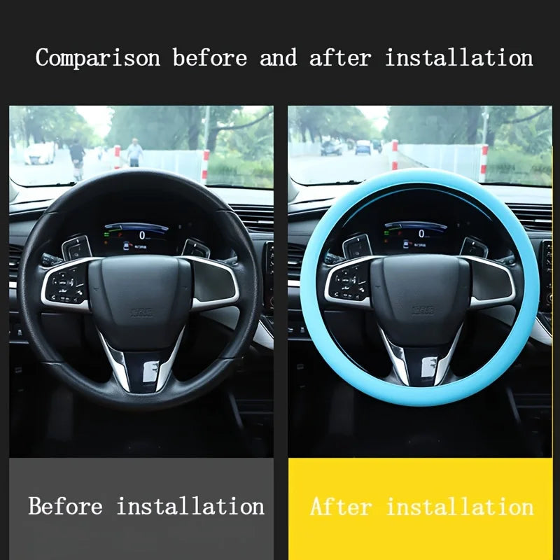 1PC Silicone Steering Wheel Cover CM World