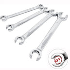 Repair Tool 8-19mm Flare Nut Wrench Mirror Finish Open Ring Brake Line Wrench Double Head High Torque Wrench Car Repair