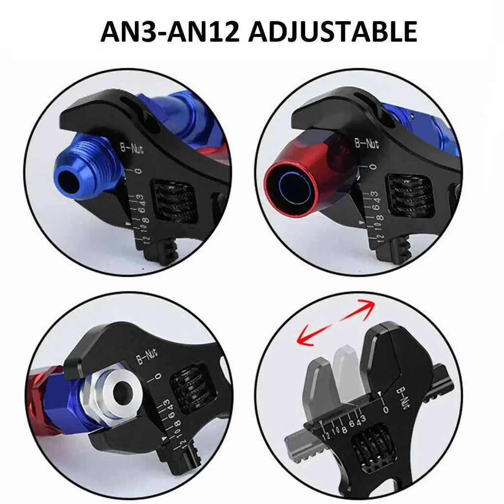 Adjustable Wrench AN 3 4 6 8 10 12 Aluminum Wrench Hose Fitting Tool Aluminum Spanner AN3-AN12 Joint