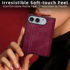 For iPhone Duo Luxury Saffiano Leather Pattern Screen Film Glass Phone Case for iPhone Duo Hinge Protection Cove