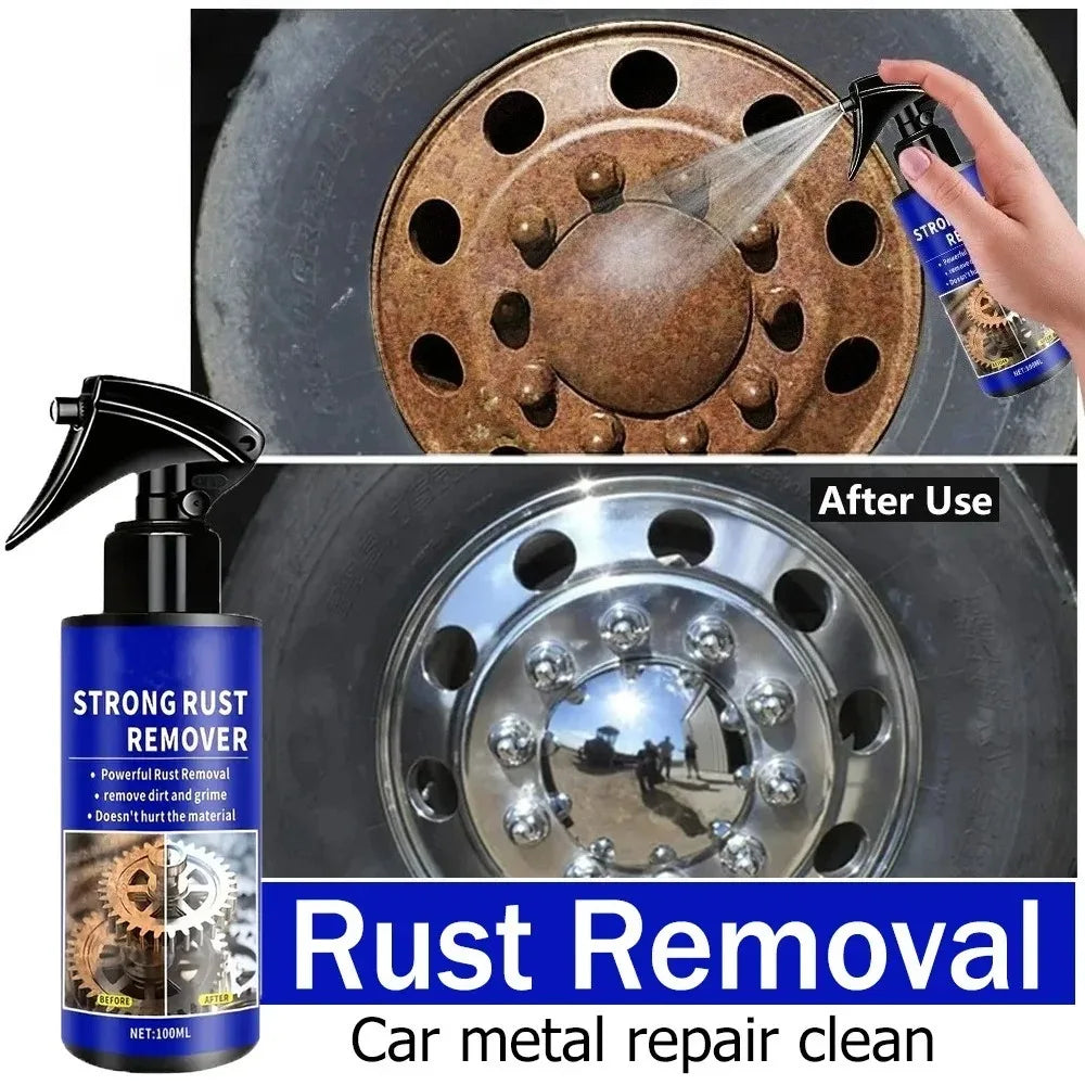 Car Rust Remover Auto Exhaust Pipe Rust Derusting Spray Quickly Car Wheel Hub Care Clean Metal Iron Prowder Stain Removal Agent