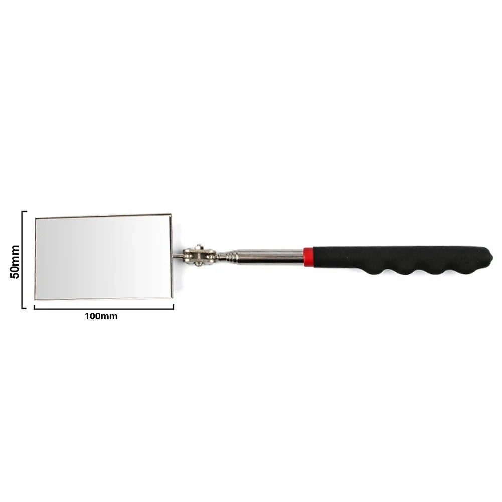 2pcs Telescoping Inspection Mirror Rectangle Mechanic Mirrors 360° Rotation Extendable Telescopic Handle For Car Repair CM World