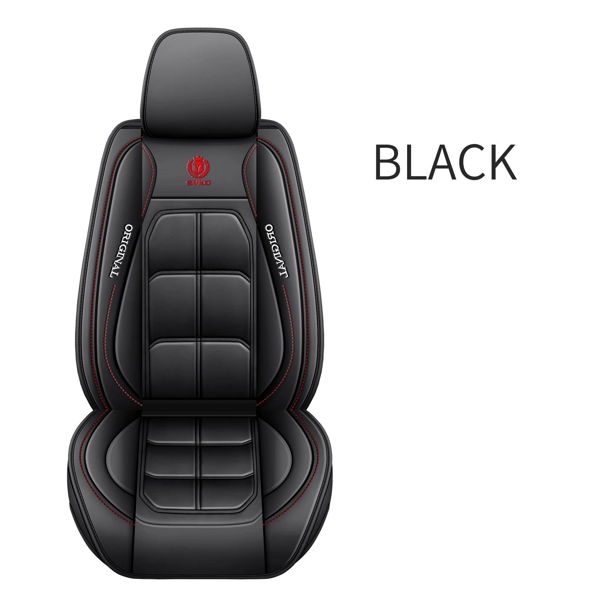 1pc Premium PU Leather Universal Fit Car Seat Cover All-Season Protector Mat with Soft Cushion Full Package Seat Cover CM World