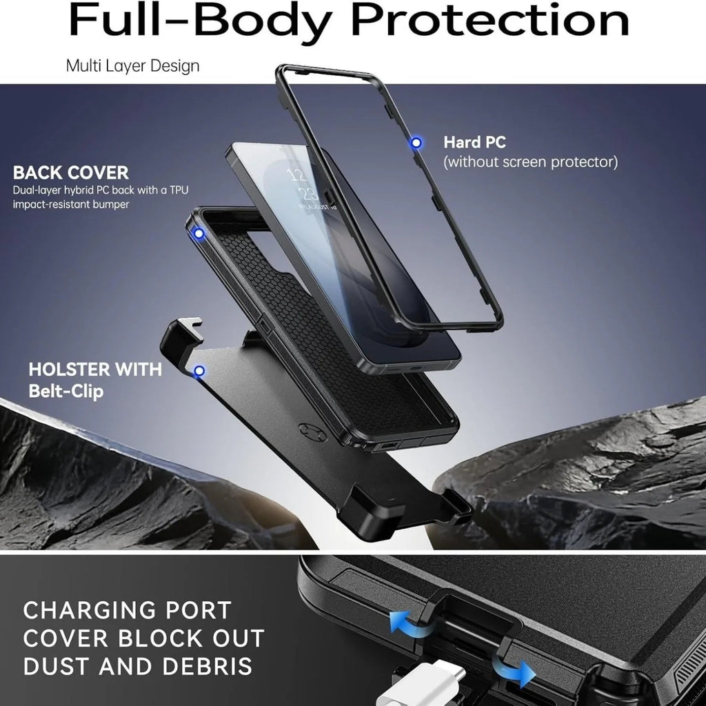 Military Armor OTT For Magsafe Charge Case For Samsung S26 Ultra S25 S24 S23 S22 Plus FE Edge Hard PC+TPU Clip Bracket  Cover