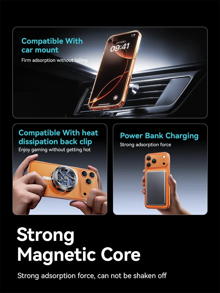 Joyroom Magnetic Case For iPhone 17 16 Pro Max Case Anti Yellow Transparent Cover For iPhone 17 Pro Wireless Charger Thin Cover Car Mobile World