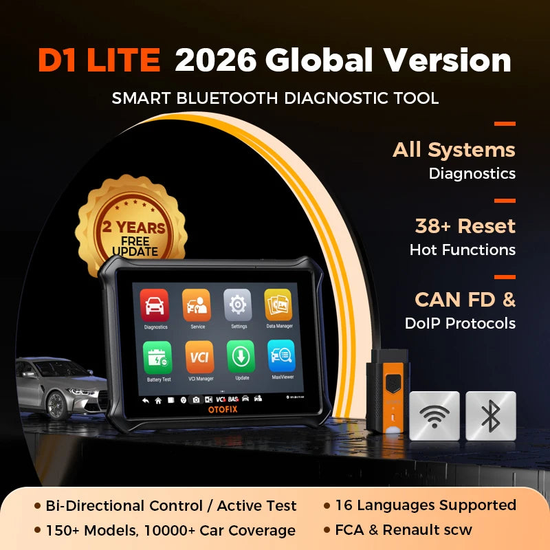 OTOFIX D1 LITE OBD2 Scanner Car Diagnostic Tool Bluetooth Wireless Bi-Directional Control OBD Automotive Scan Tool Active Test