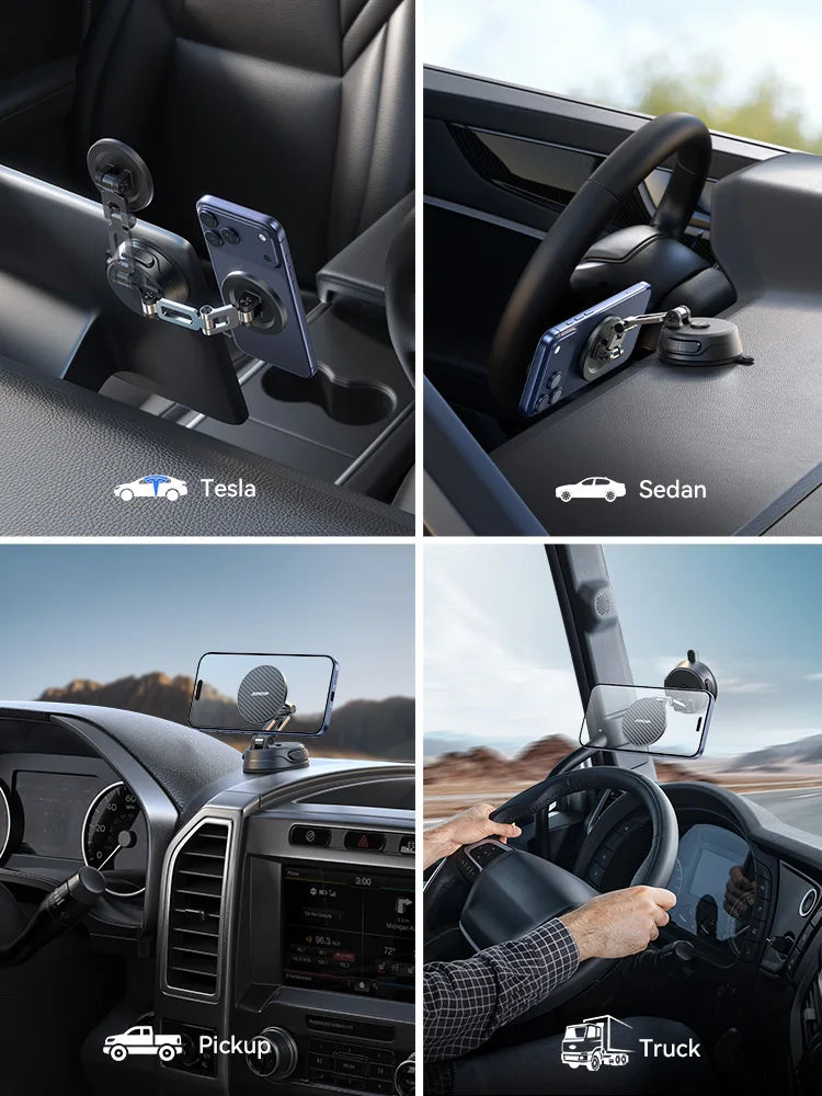 Joyroom Magnetic Suction Cup Phone Mount Universal Vacuum Magnetic Universal Car Phone Holder Mount For Dashboard Windshield