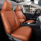 Custom Fit Car Seat Covers Accessories 5 Seat Full Set Middle Perforated Genuine Leather for Toyota RAV4 Corolla CHR Prius Camry CM World