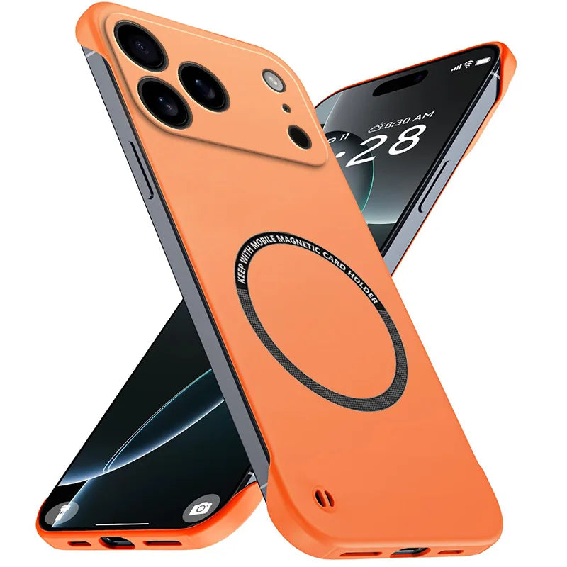 Magnetic Slim for iPhone 17 Pro Max Air Frameless Phone Cases Matte Anti-Scratch Hard PC Cover iPhoneAir 17Pro Shockproof Armor Car Mobile World
