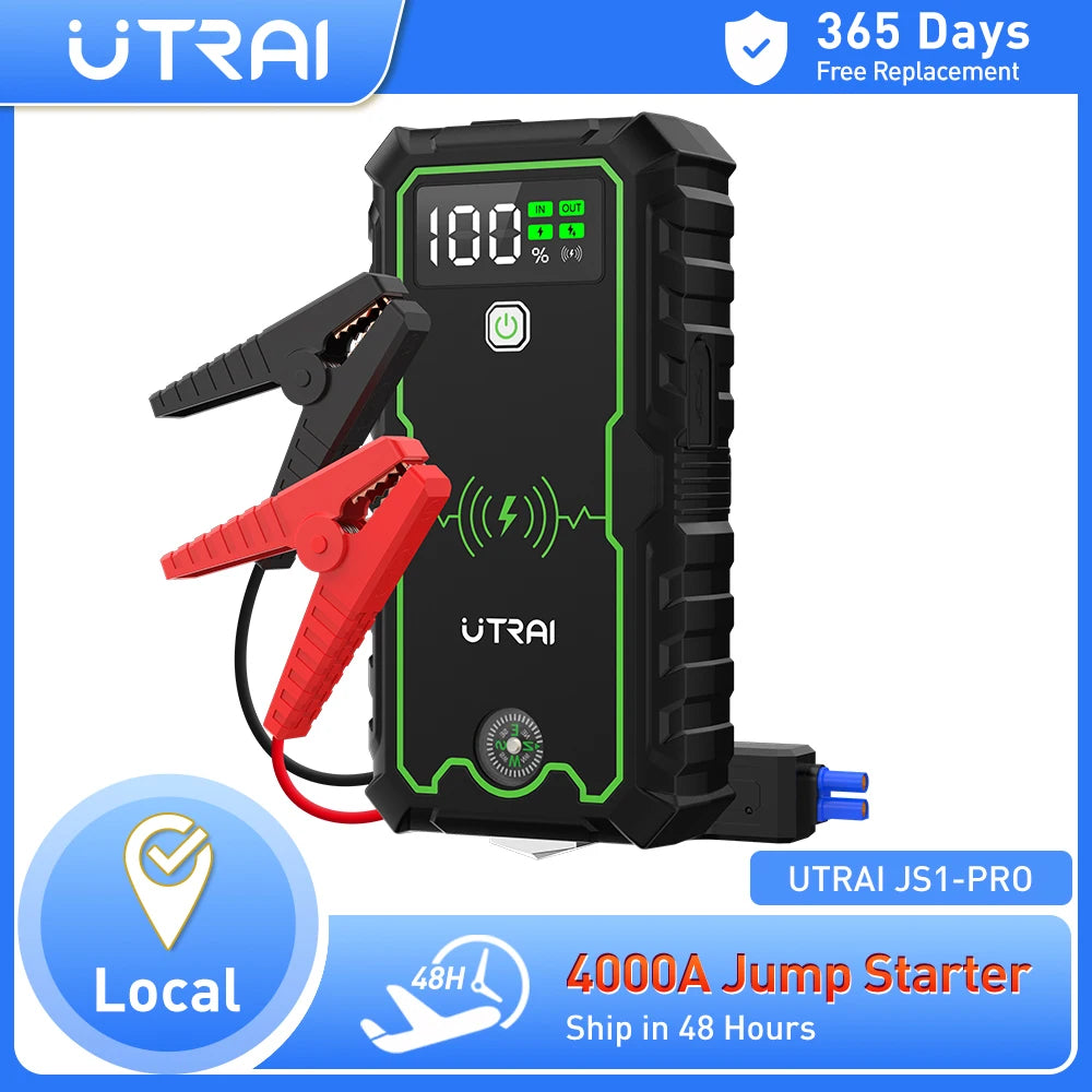 UTRAI Power Bank  4000A Jump Starter Portable Charger Car Booster 12V Auto Starting Device Emergency Car Battery Starter CM World