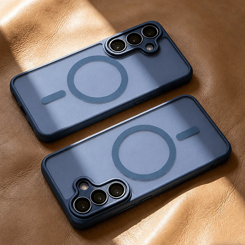 Luxurious Magsafe magnetic phone case, For Samsung A57 A37 A56 A36 A16 A17 A26 S26 Ultra S25FE S24 , lens protection cover Car Mobile World