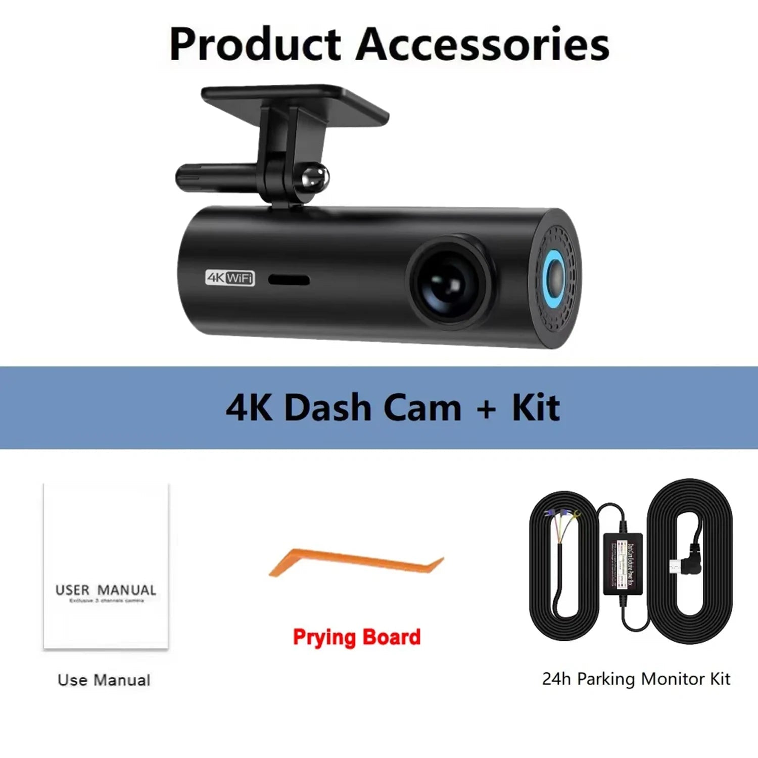 3840*2160P Car Dvr Dashcam 4K Dash Cam For Cars Drive Video Recorder Front Camera WiFi For Vehicle Supplies  24h Parking Night V Car Mobile World