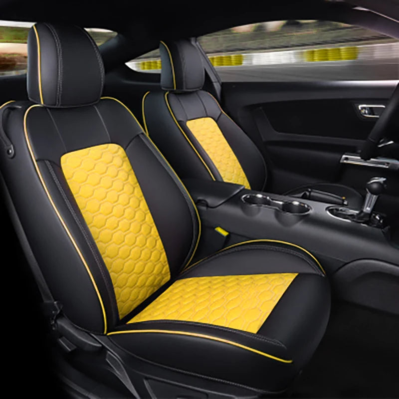 Custom Fit for 2015-2024 Mustang Coupe Car Seat Covers Full Set Durable Quality Material for Ford Mustang Coupe Gt CM World