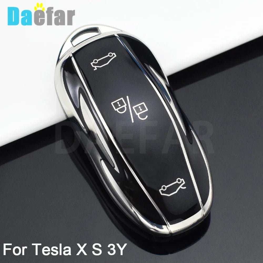 For Tesla Model S Model 3 Model X TPU Car Remote Smart Key Cover Case Fob Bag Shell Holder Keychain Accessories