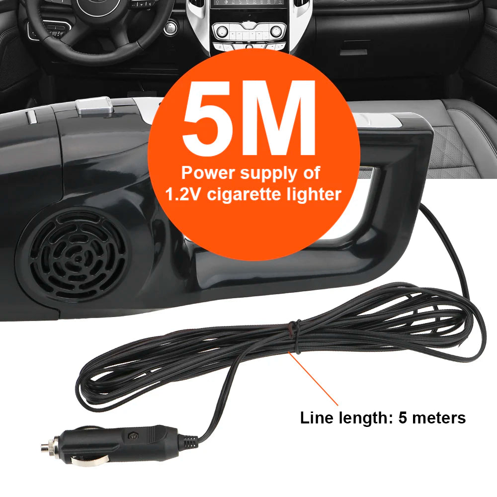 Portable Car Vacuum Cleaner High Suction Dry and Wet Dual-use  Vacuum Powerful Mini Vacuum Cleaner Suitable for Car Interiors CM World