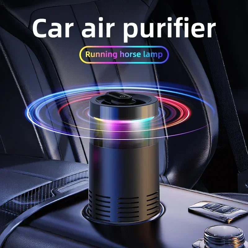 Portable Car Air Purifier Negative Ion & HEPA Filter Low Noise DeodorizerDust Smoke Removal Compact Design for Car Home Use Car Mobile World