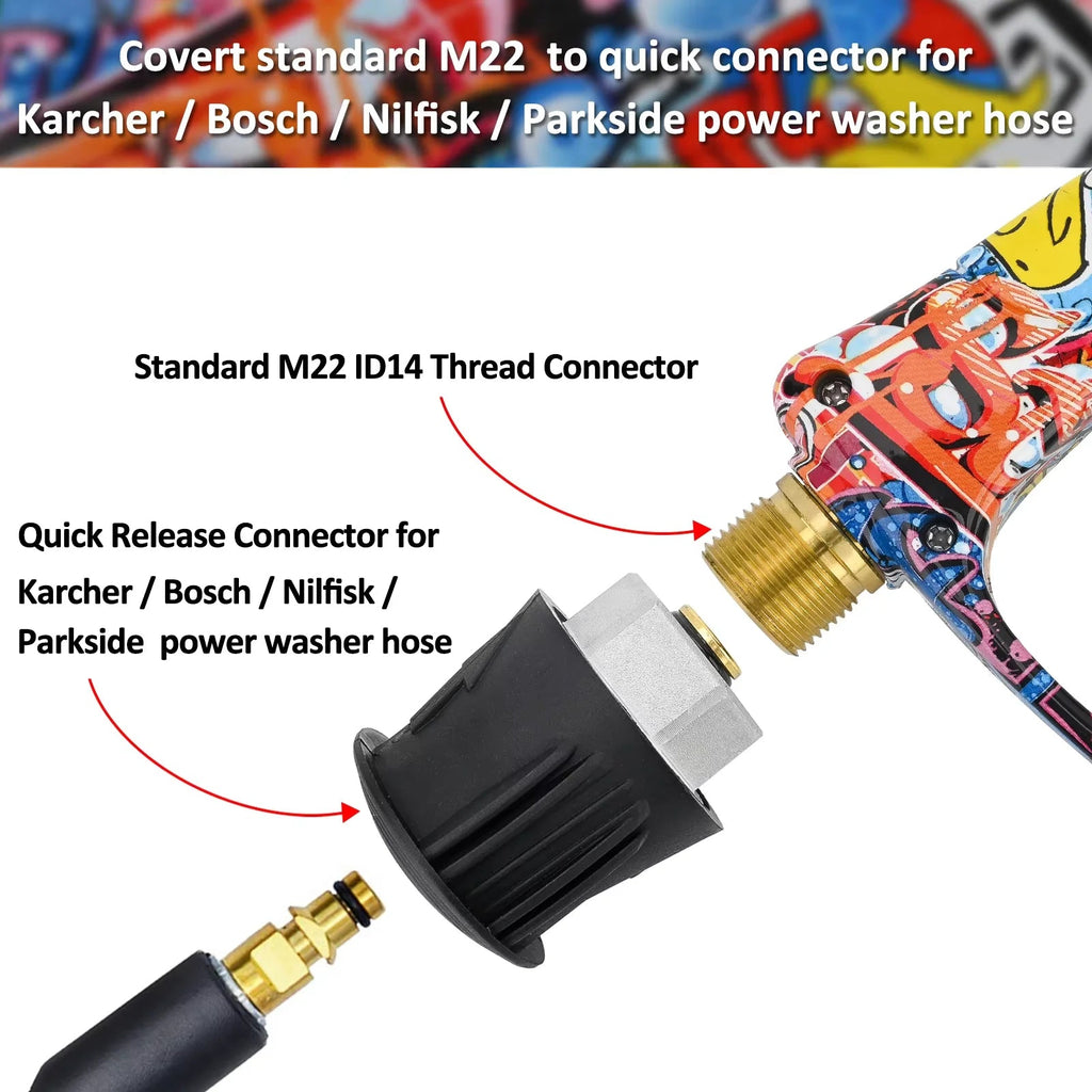 Pressure Washer Water Gun for Car Cleaning Hose Connector For Karcher Nilfisk Parkside Bosch Quick Connector Nozzles CM World
