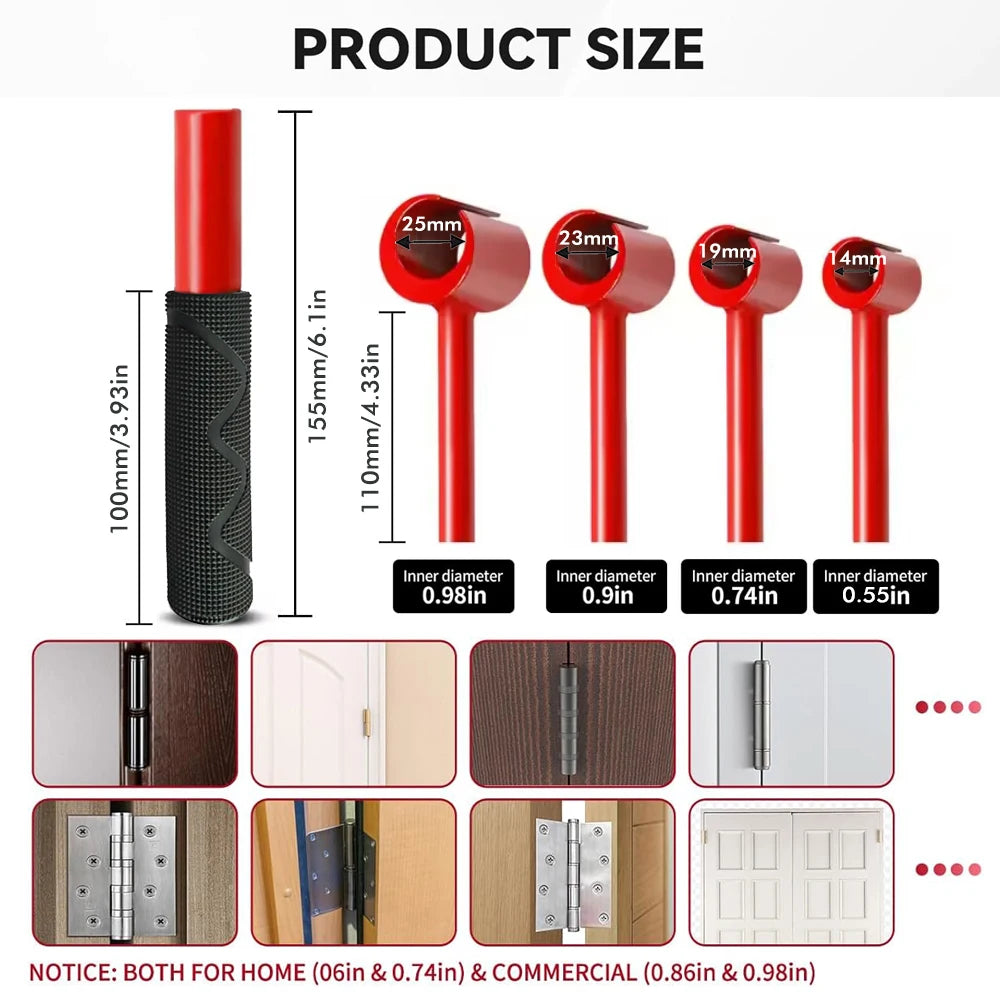 Door Hinge Wrench Kit Door Hinge Adjustment Tool 14/19/23/25mm Precision Tool Set With Replacement Hinge Wrench Heads CM World