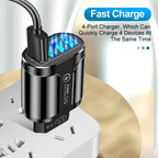 Vumpach 4 Ports USB Fast Charger Quick Charge 3.0 48W Wall Mobile Phone Fast Charging For iPhone Samsung Xiaomi  Adapter Travel Car Mobile World