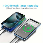 Lenovo 100000mAh  Magnetic Powerbank Magnetic Power Bank Wireless Fast Charger For iPhone Backup battery For Magsafe Car Mobile World