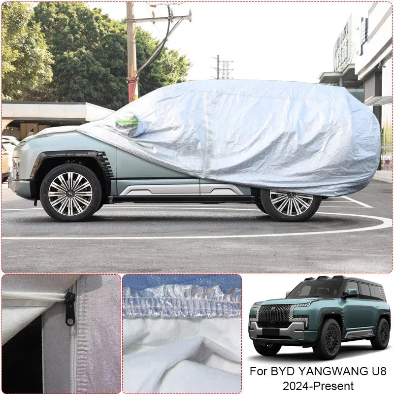 Car Thicken Cover Anti-Rain Snow Waterproof Accessories For BYD DENZA B5 B8 B9 D9 N7 N9 SUPER 3 Z9 Z9GT YANGWANG U7 U8 2023-2025 Car Mobile World