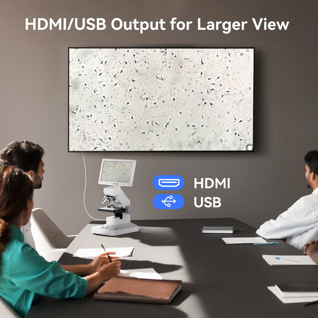 Tomlov 301 Max Professional Microscopes for Kids Students X-Y Stage 1200X WIFI Digital Biological Microscope 7" HDMI microscopio CM World