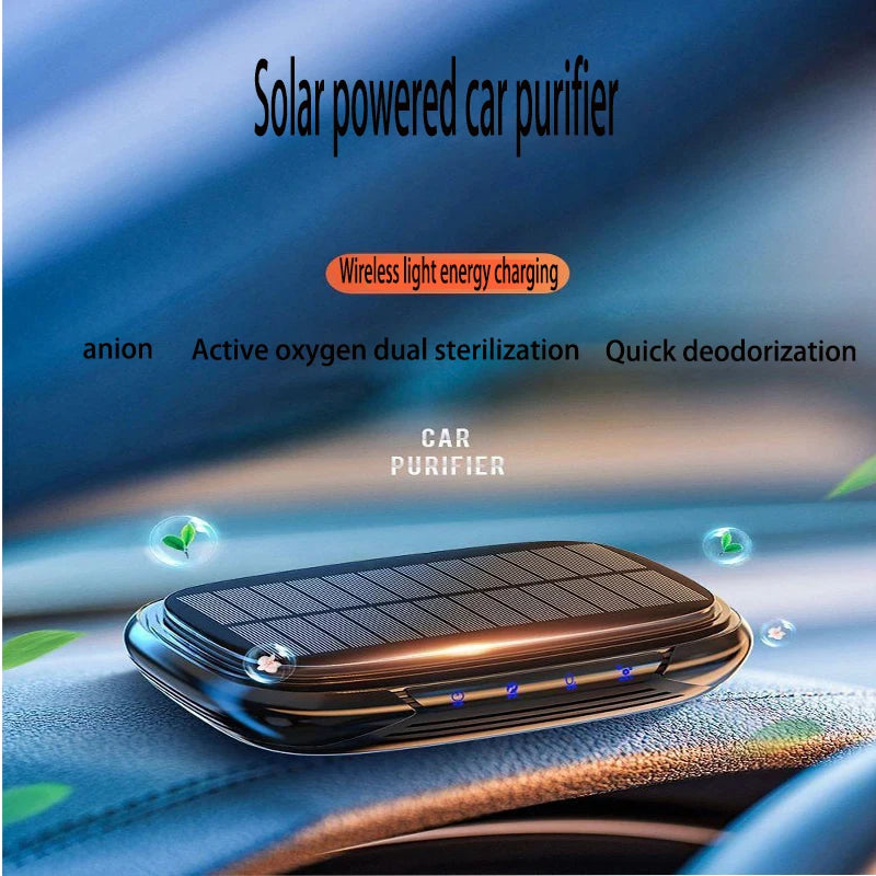 Car Mounted Solar Powered Air Purifier  Powered Car Air Purifier With Negative Ion Purification Technology Automotive Supplies CM World