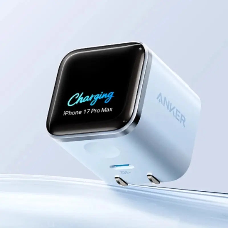Anker Charging Head Smart Display 45W Fast Three Section Folding Pin GaN Protective Chip for iPhone 17 Pro Max Series Tablet Car Mobile World