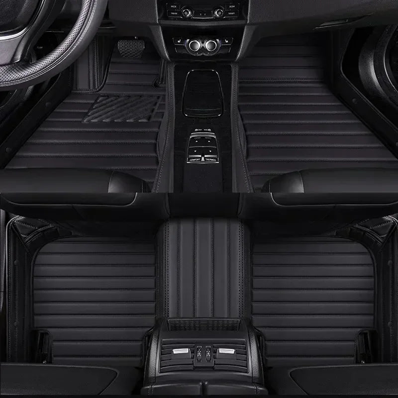 Stripe Style Car Floor Mats for Mazda CX-5 2017-2023 2015-2016 CX-3 2015-2023 CX-30 2020-2023 Car Accessories Artificial Leather